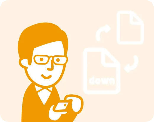 男性がスマートフォンを見ているイラスト